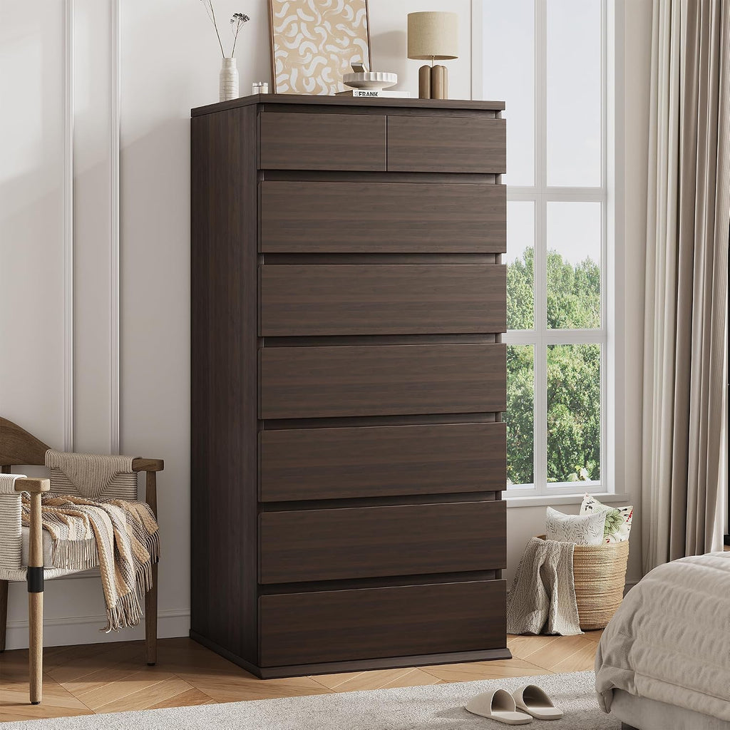 brown tall dresser with deep drawers 8 Drawer ,Dressers & Chests of Jewelry Storage,Wood Storage Dresser with Drawers extra tall dresser with deep drawers