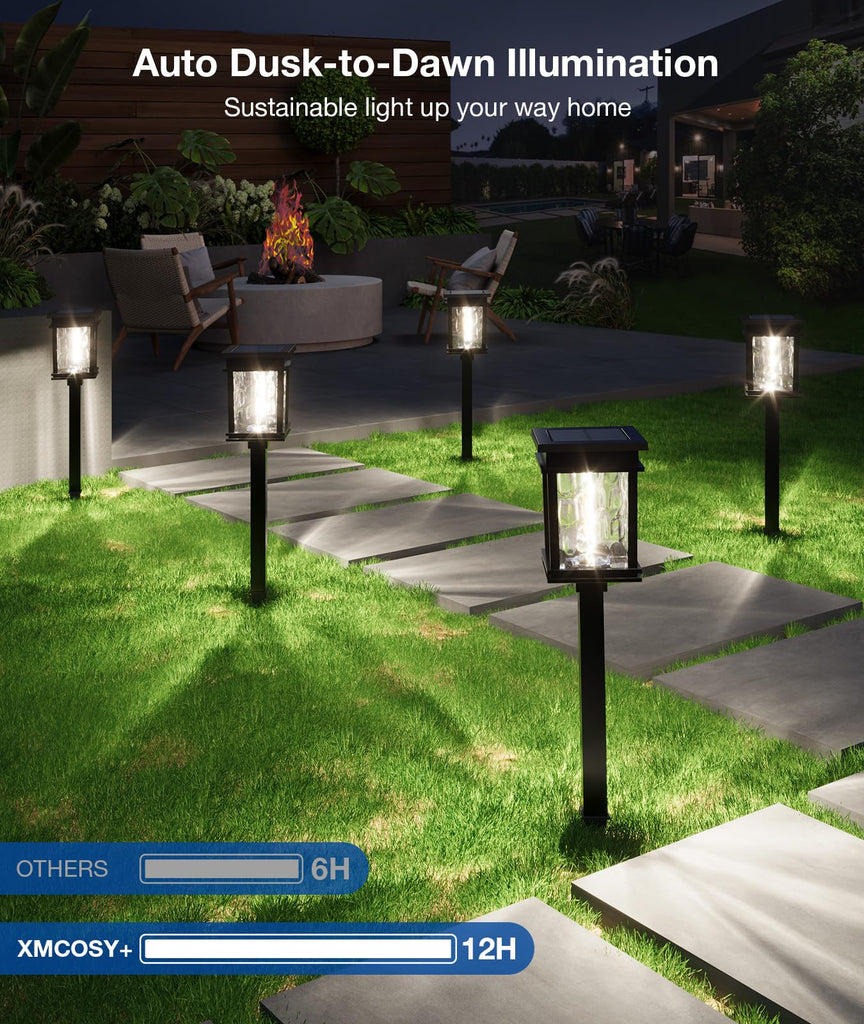 Solar Pathway Lights Outdoor, 6 Pack Solar Powered Garden Lights