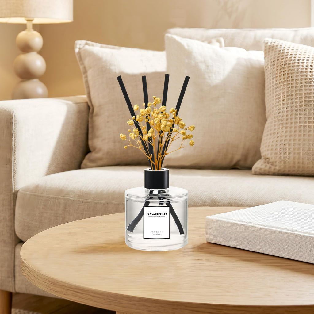 Reed Diffuser Set of 3 Pack, Lavender Eucalyptus/White Jasmine/Lemongrass Scented Oil Diffuser with 24 Sticks(1.7 fl