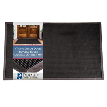 Heavy Duty Rubber Fingertip Entrance Mat, Outdoor Doormat with Dirt Trapping Surface, Non-Slip Rubber Door Mat