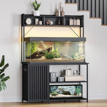 52 in Aquarium Stand - Black Ebony