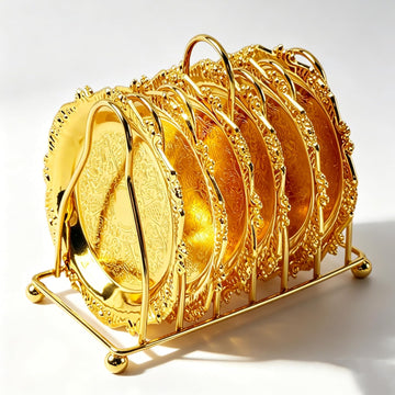 Luxury Gold Coasters Set, 6-Piece - Set of 6