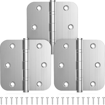 Ball Bearing Door Hinges, 3.5 Inches Door Hinges, 5/8'' Radius Corner Heavy Duty Stainless Steel Hinges