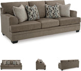 Signature Design by Ashley Stonemeade Casual Sofa with 4 Toss Pillows, Dark Brown