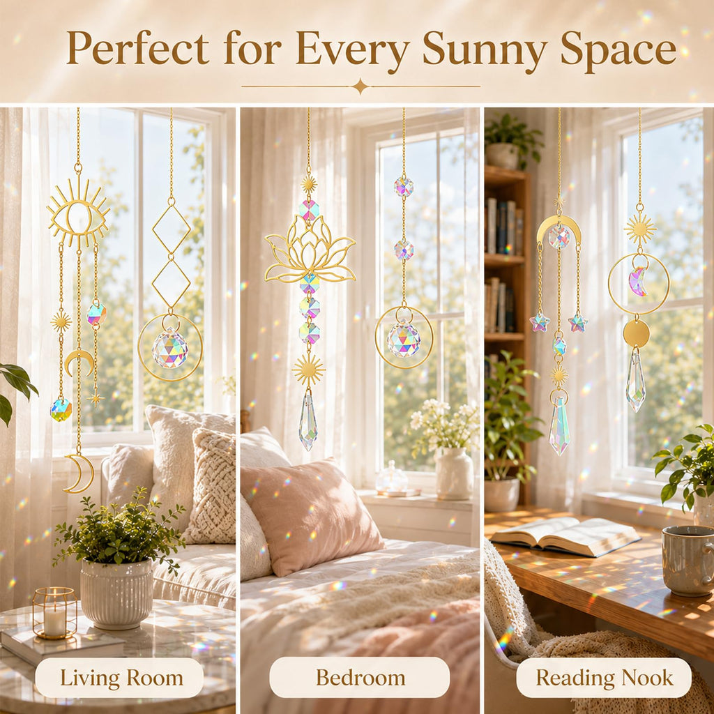 Suncatcher Crystal Hanging Prism with Chain Pendant Ornament Crystal Balls for Window