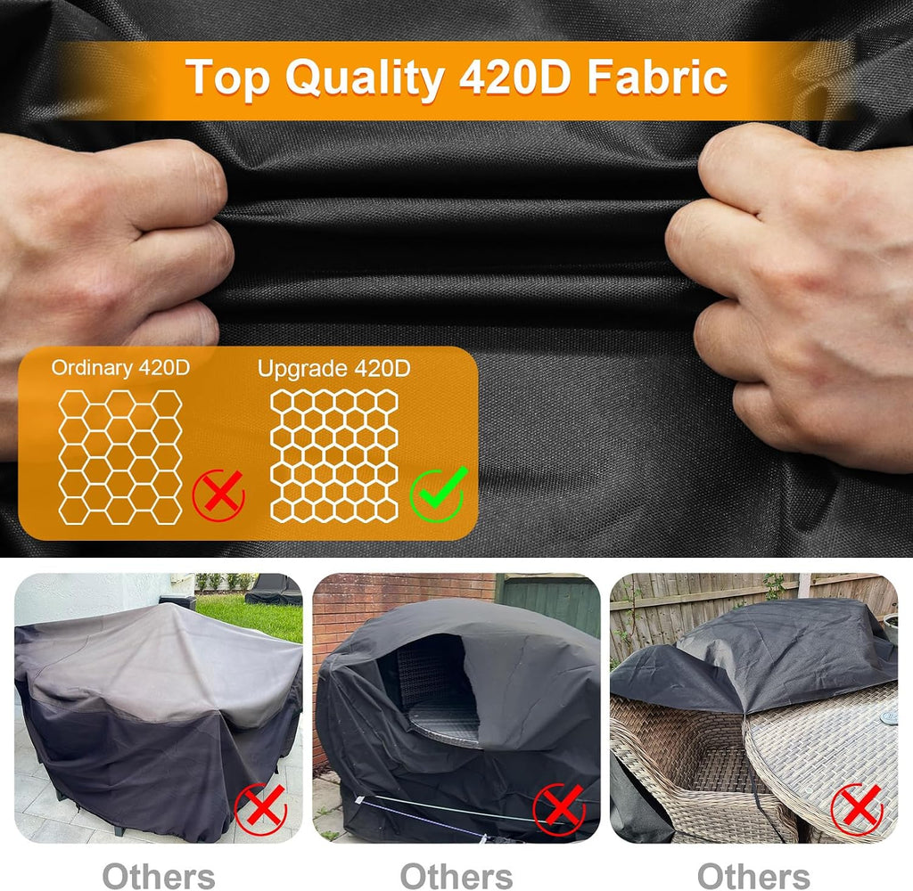 Round Patio Table Cover Waterproof, Heavy-Duty Round Patio Furniture Covers, No Tears Anti UV No Fading (62" Dia x