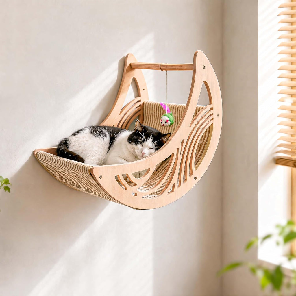 Moon & Star Cat Wall Shelves, Modern Cat Wall Furniture for Indoor Cats