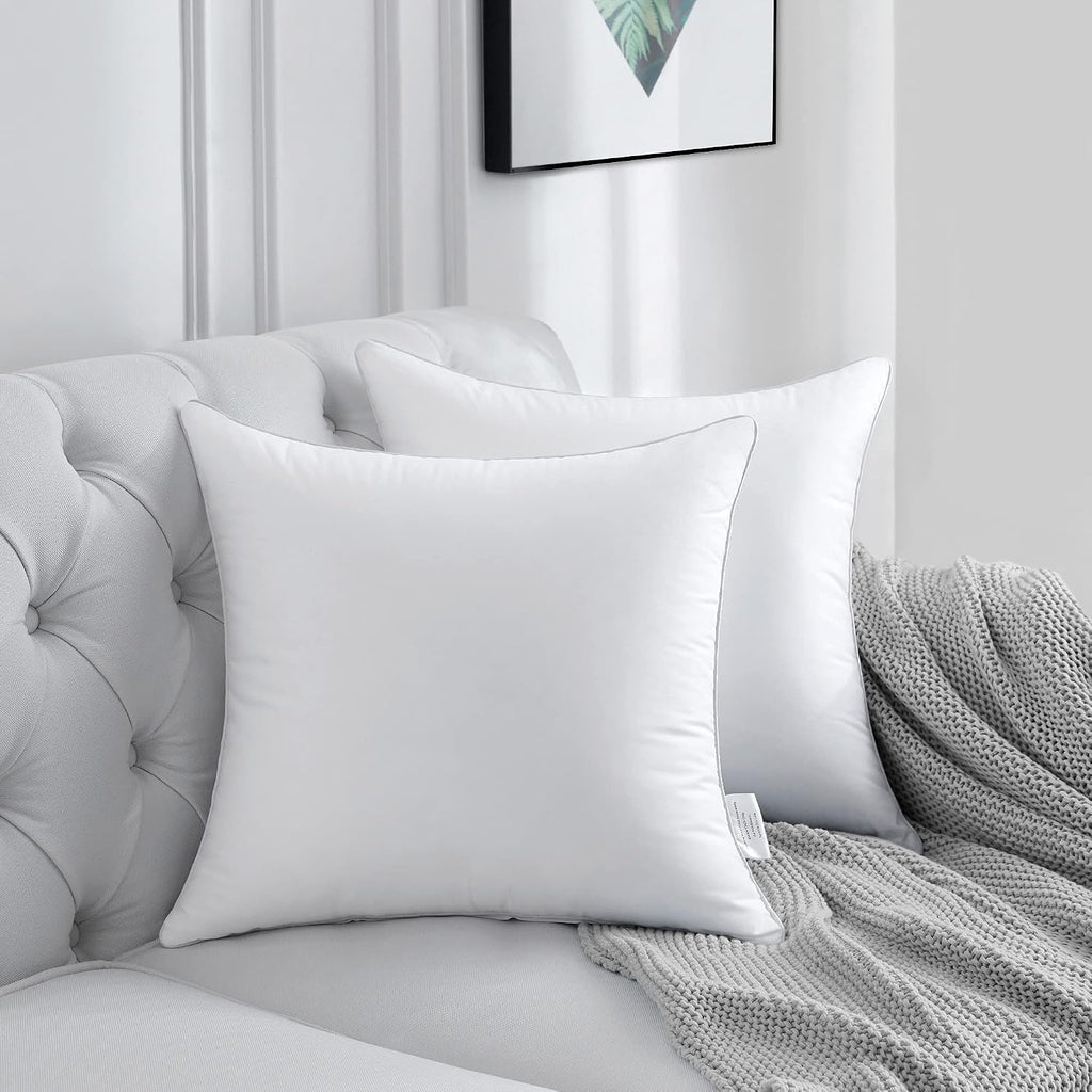 20 x 20 Pillow Inserts () - 20 Inch Square Interior Couch Throw Pillow with 100% Cotton Cover - Decorative - Set of 2