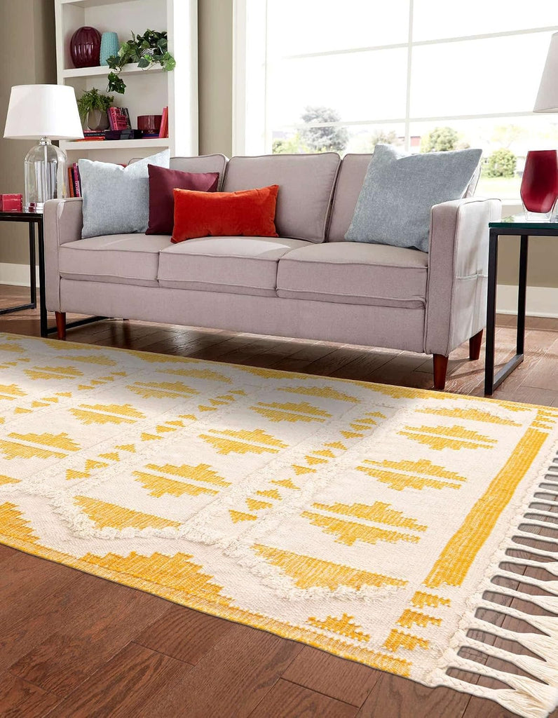 Mesa Area Rug - Maricopa (10' x 14' 1" Rectangle, Yellow and White)