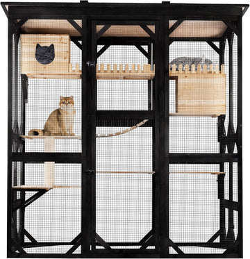 Catio Outdoor Cat Enclosure Window Access Walk-in Indoor Cat Cage Patio 71"