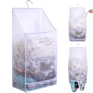 Hanging Collapsible Breathable Mesh laundry bags,Fast Drying Portable Space Saving Laundry Hamper ,Rv Laundry Hamper