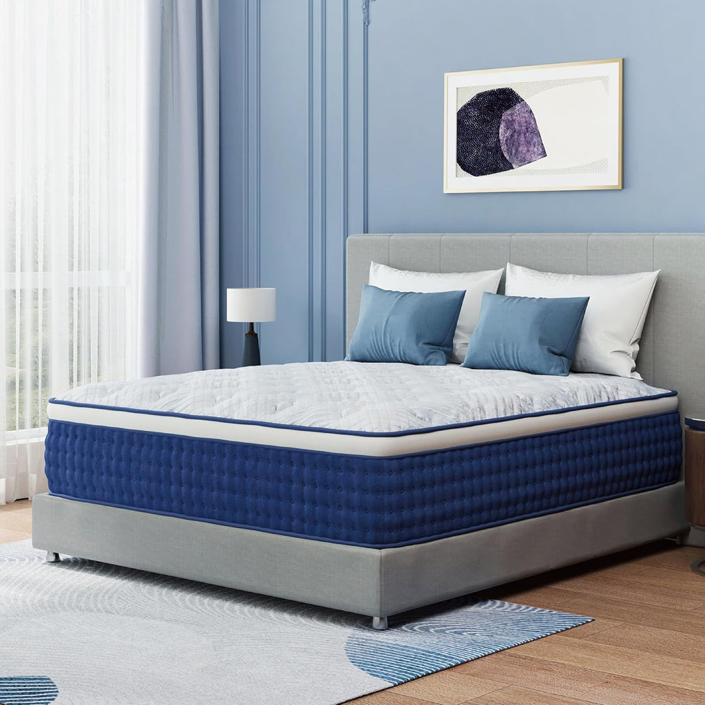 King-Size Hybrid Mattress 14 Inch King Mattress in a Box | Pocket Springs for Motion Isolation & Pressure Relief