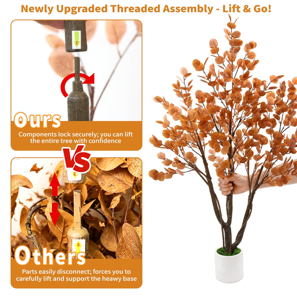 Artificial Fall Eucalyptus Tree 5FT, Indoor Outdoor Faux Tree