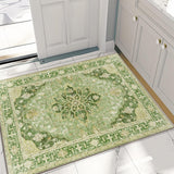 Area Rugs Washable Non-Slip, Floral Vintage Distress Print Pattern Medallion Carpet for Living Room Bedroom Dining Room