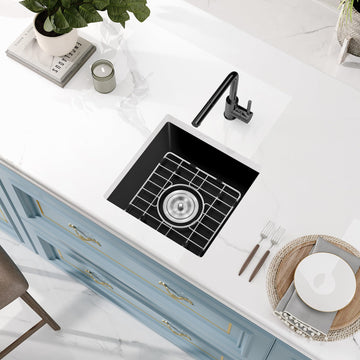 Black Bar Sink Granite Composite, 15''x15'' Bar Sink Undermount