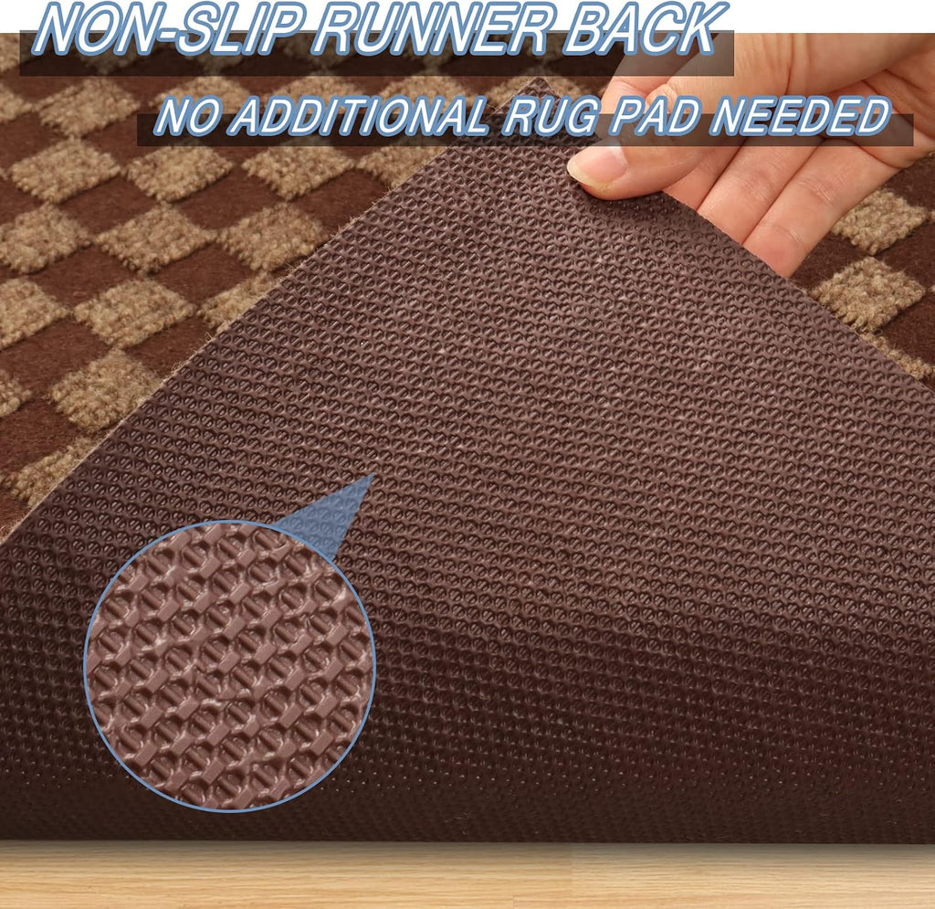 Runner Rugs 2' x 6' Indoor Outdoor Carpet Runner, Area Rugs with Anti-Slip Rubber Backing for Aisle Hallway Balcony