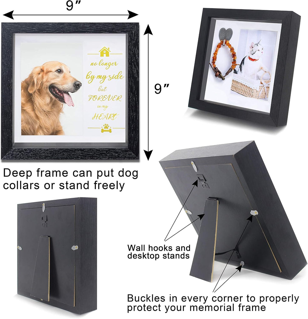 Pet Picture Frame Memorial - Dog Memorial Sentiment Frame, Black