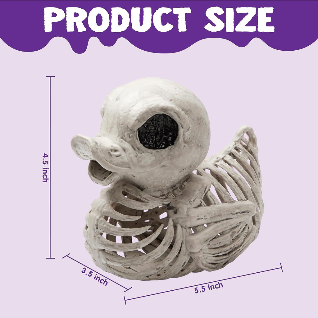 4.5" Duck Skeleton Plastic Bones Halloween Decorations for Spooky Animal Courtyard Halloween Graveyard Decor - Set of 2