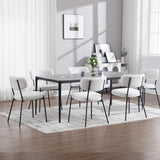 KCC Boucle Dining Chairs Set of 2, Modern Mid-Century Upholstered Stylish Kitchen Chairs Sherpa Accent Diner Chairs