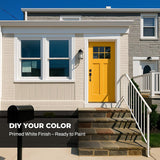 Fiberglass Entry Door, 36'' x 80'' Front Exterior Door with Brickmould and Vinyl Frame, Right Hand Inswing White