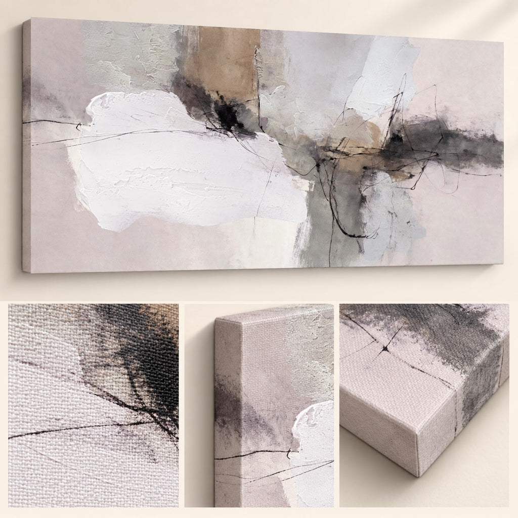 Neutral Abstract Line Canvas Wall Art 40" x20