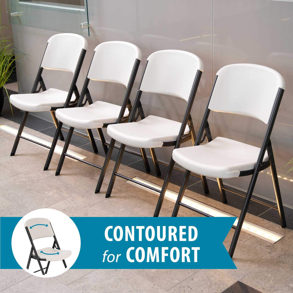 Commercial Grade Folding Chairs, 4 Pack, Almond