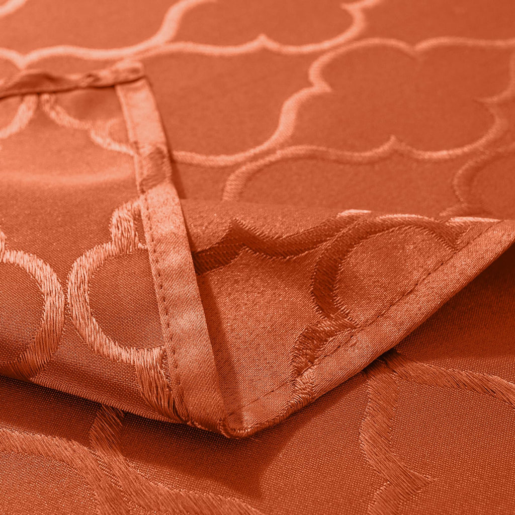 Fall Thanksgiving Tablecloth, Jacquard Rectangle, Rust/Burnt Orange
