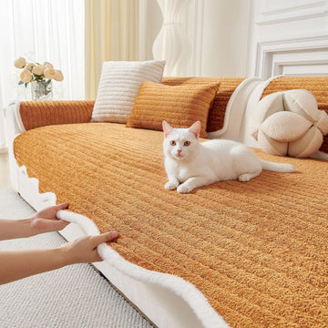 Couch Covers for Dogs, Washable Non Slip Couch Cushion Covers, Fuzzy Sofa Protector, Friendly Dog Couch Cover Mat