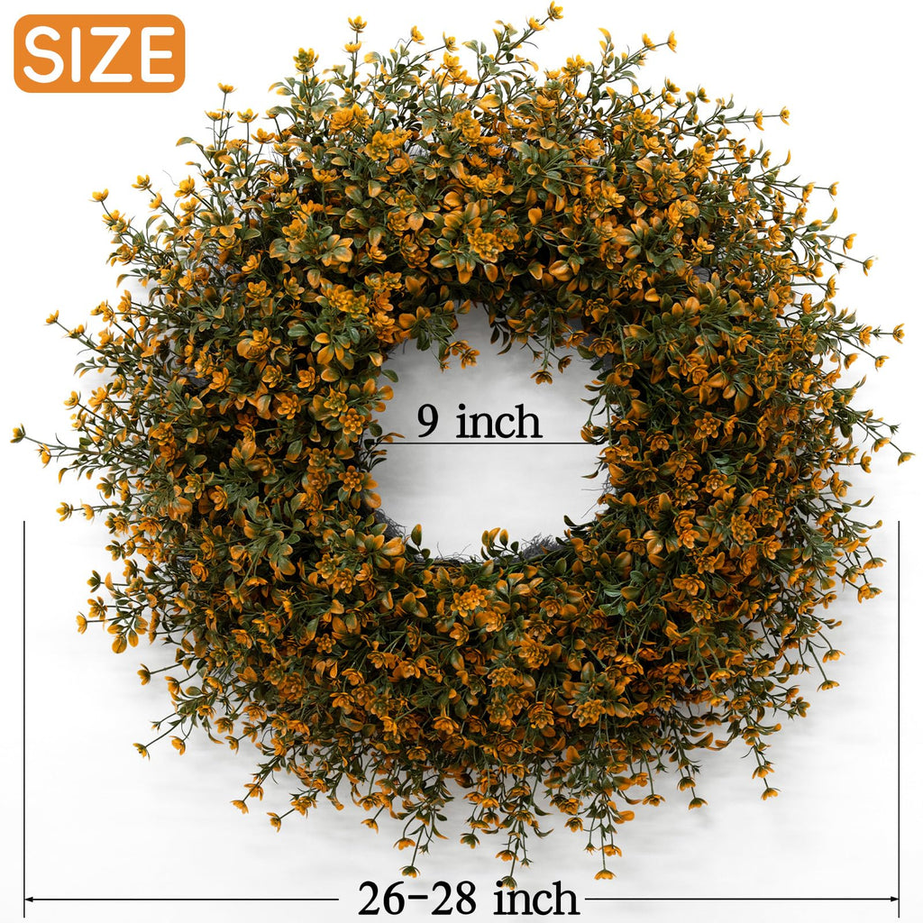 26 Inch Fall Boxwoods Wreaths for Front Door Large Wreath Home Decor