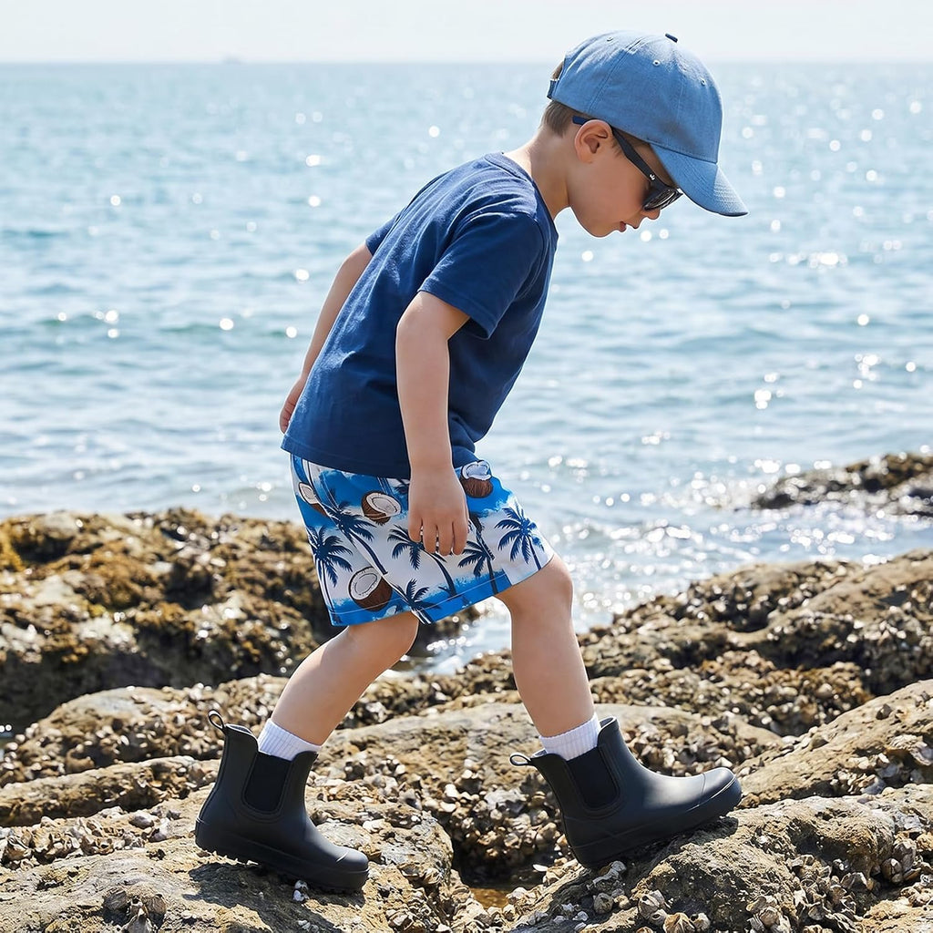 Toddler Kids Rubber Waterproof Chelsea Rain Boots for Boys & Girls