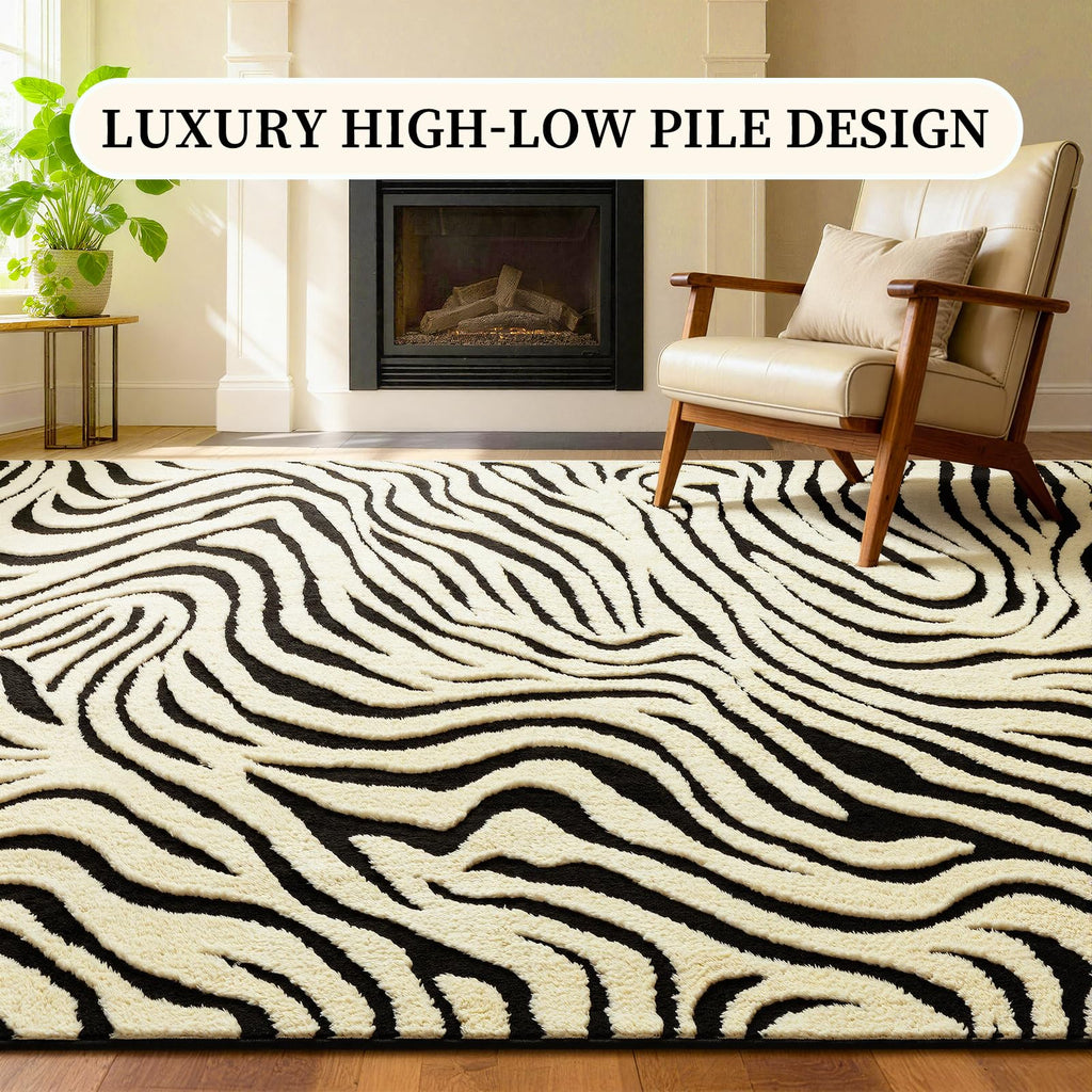 Zebra Hallway Runner Rugs : Modern Washable Non Slip Kitchen Rug