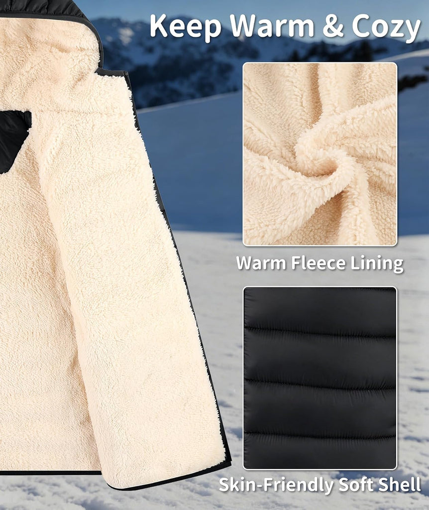 Boys Girls Winter Coat Sherpa Fleece Lined Puffer Jacket
