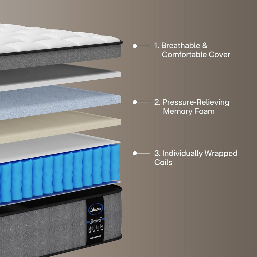 King Size Mattress, Luxury Hybrid 12 Inch King Mattress in a Box | 2026 Upgraded Cooling Gel Memory Foam, Zoned