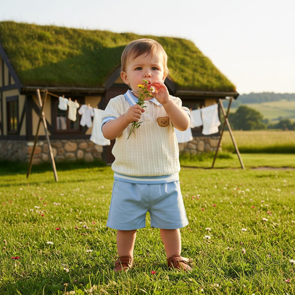 Toddler Baby Boy Clothes Button-Down Shirt Tops + Kids Shorts Set Cute Casual Toddler Boy Summer Clothes