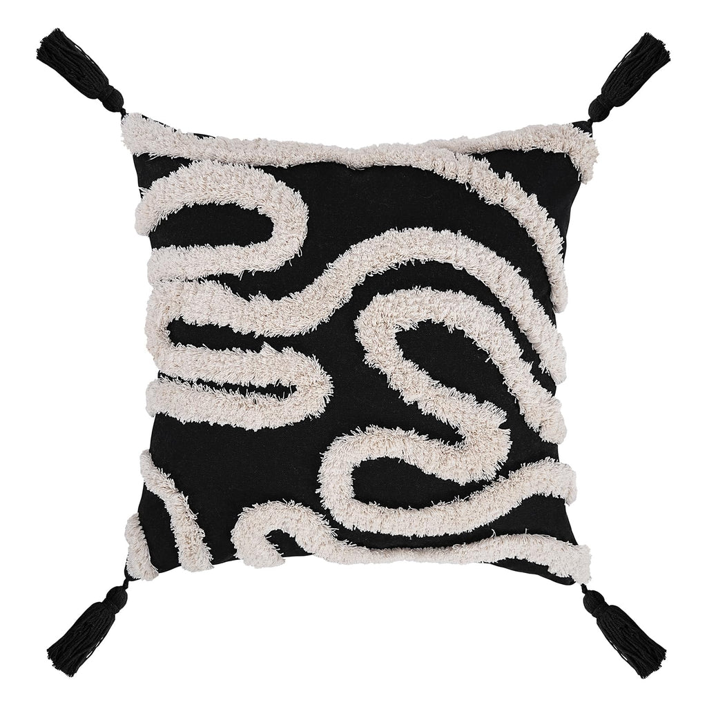 Black and Beige Pillow Covers Decorative Tufted Abstract Throw Pillows Cover Modern Farmhouse Home Decor for Couch