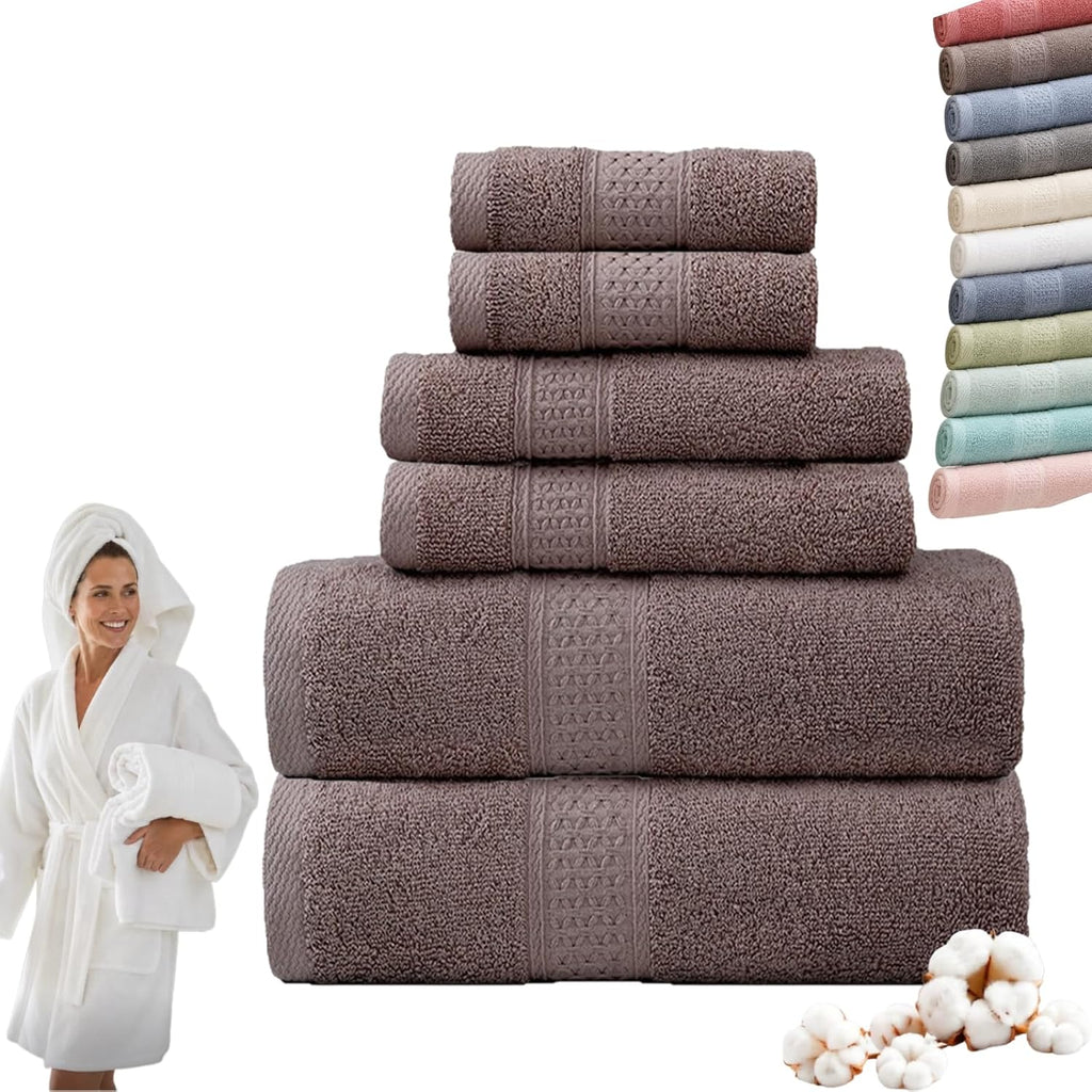 Onuia Luxury Bath Towels Set, 3 Piece Egyptian Cotton Towel Set with Large Bath Towel, Hand Towel and Washcloth