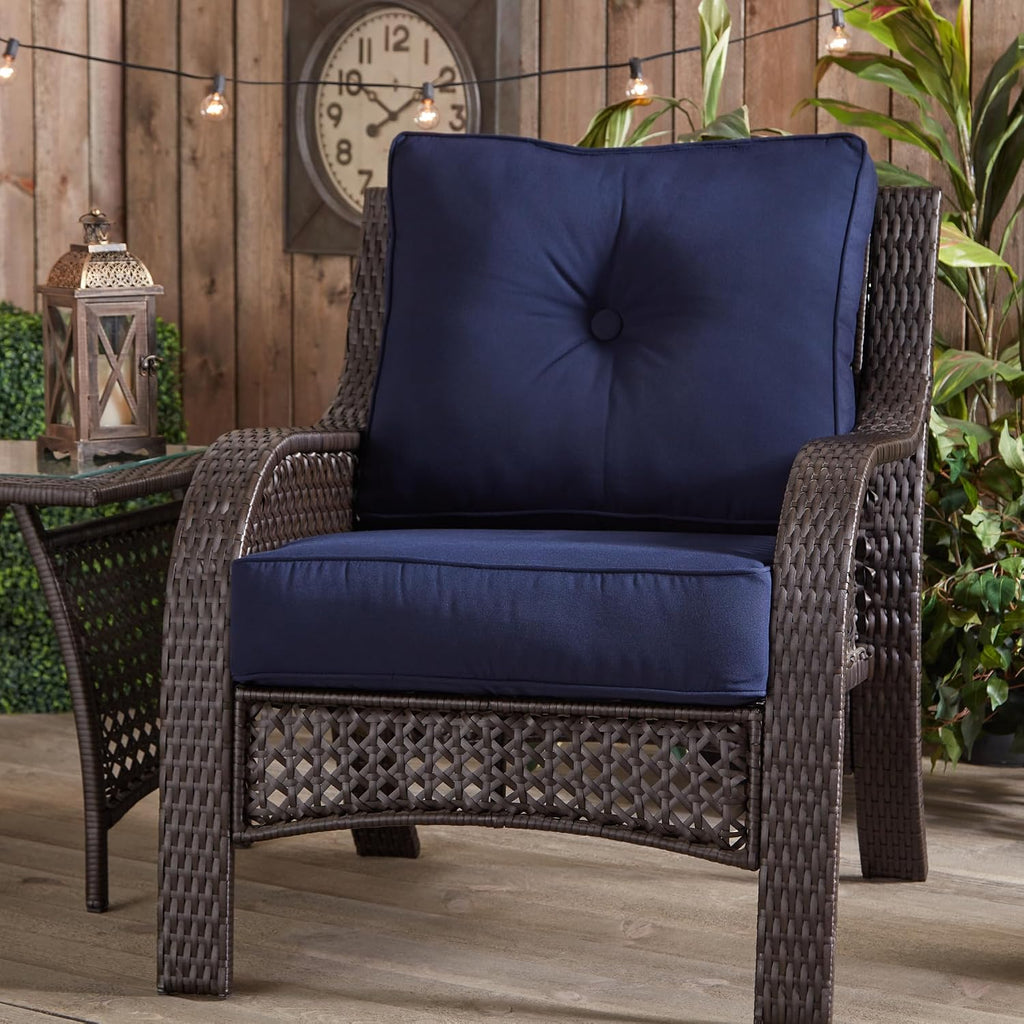 Outdoor 2-Piece Sunbrella Premium Deep Seat Cushion Set, Canvas Navy