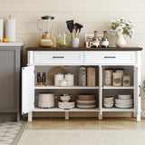 55 Inch Buffet Cabinet with Storage, Farmhouse Sideboard Buffet w/2 Drawers and 3 Doors