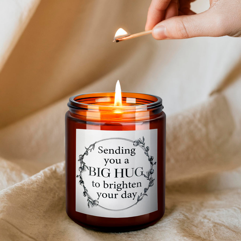 Relaxing Gifts for Women - Sending You a Big Hug Candle for Bestie Sister Mom Girlfriend - Sympathy Get Well Soon