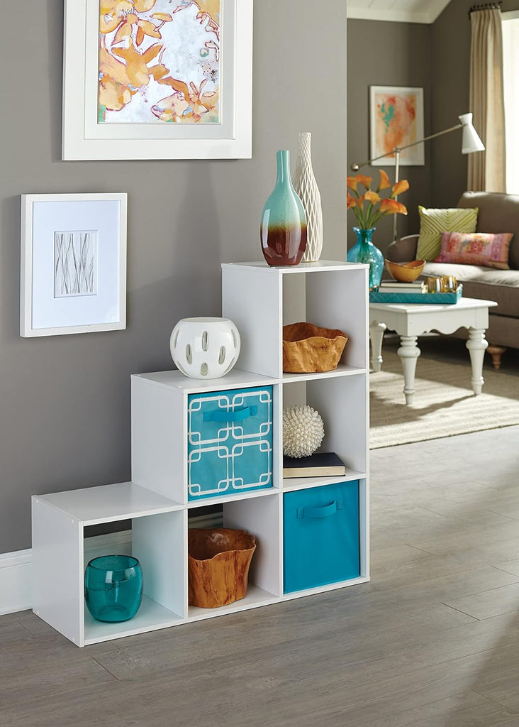 ClosetMaid Cubeicals 3-2-1 Cube Storage Shelf Organizer Bookshelf, 3 Tier, Steps, Corner Unit, Easy Assembly, Wood