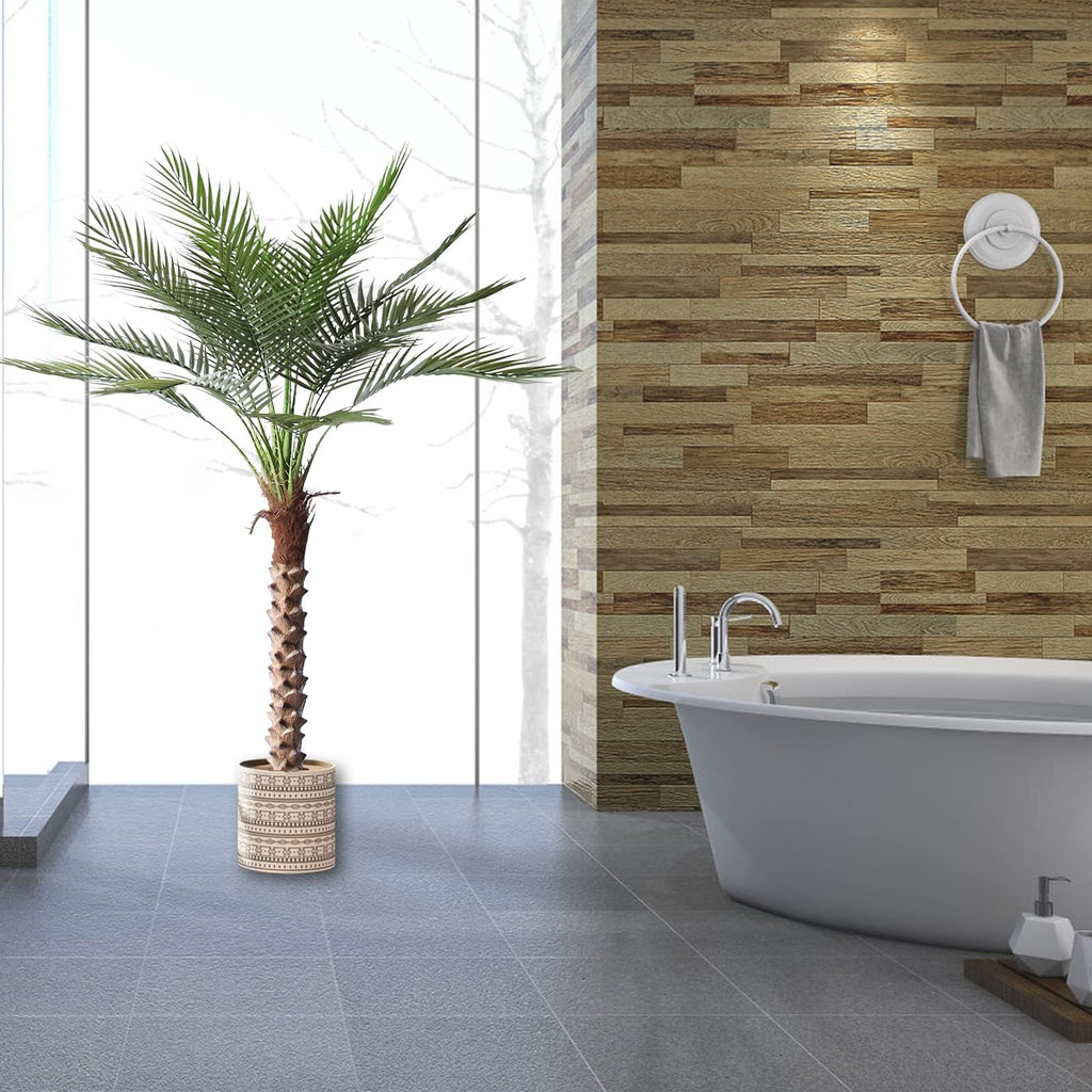 Artificial Palm Tree 5FT Large Fake Sago Palm Plant with 18 Trunks Perfect Tall Faux Tree in Pot for Indoor Outdoor