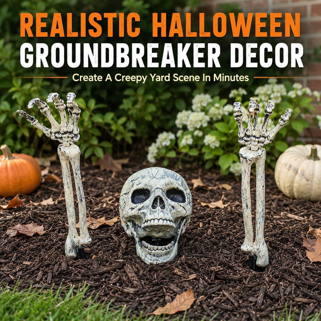 Realistic Skeleton Yard Stakes, Halloween Decorations Outdoor - Set of 3