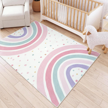 5x7 Washable Rainbow Rug