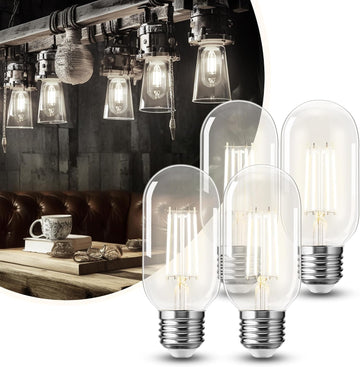 LED Edison Bulbs 4 Pack,4W Antique LED Filament Bulbs,Daylight