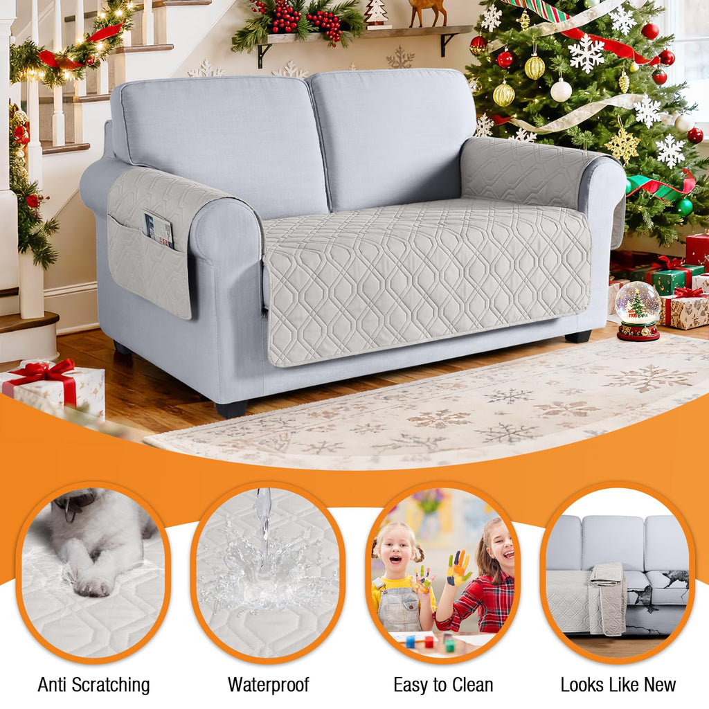 Waterproof Loveseat Couch Cover for Pets, Off White, 54"