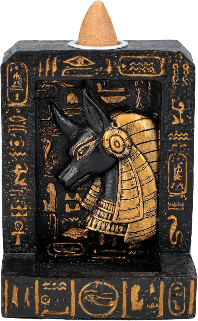 4" Tall Anubis, Guardian of The Underworld Backflow Incense Burner Sculpture Home Decor Figurine Fragrance Accessory