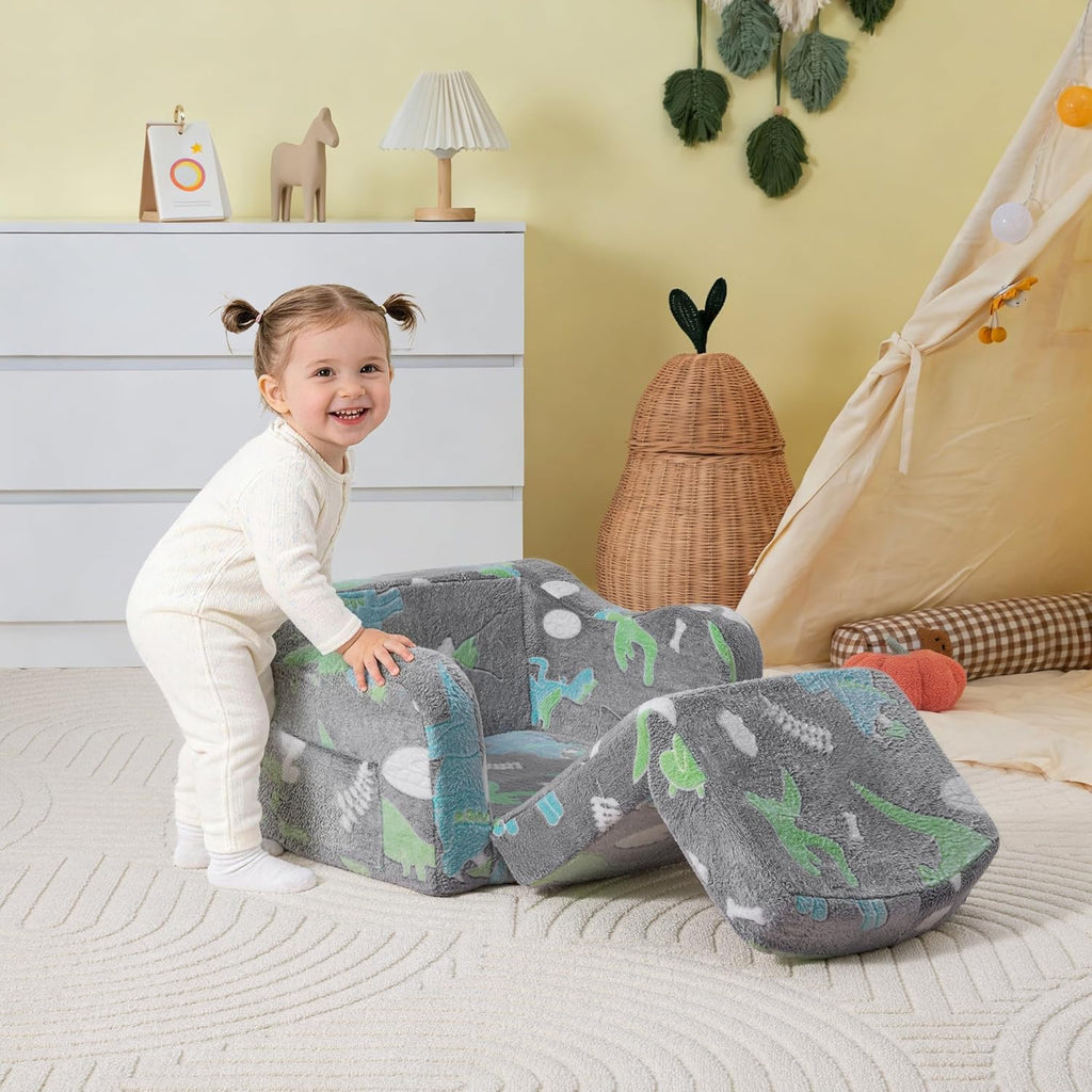 Thick Comfy Kids Chair and Couch,Foldable Plush Sofa with Pocket