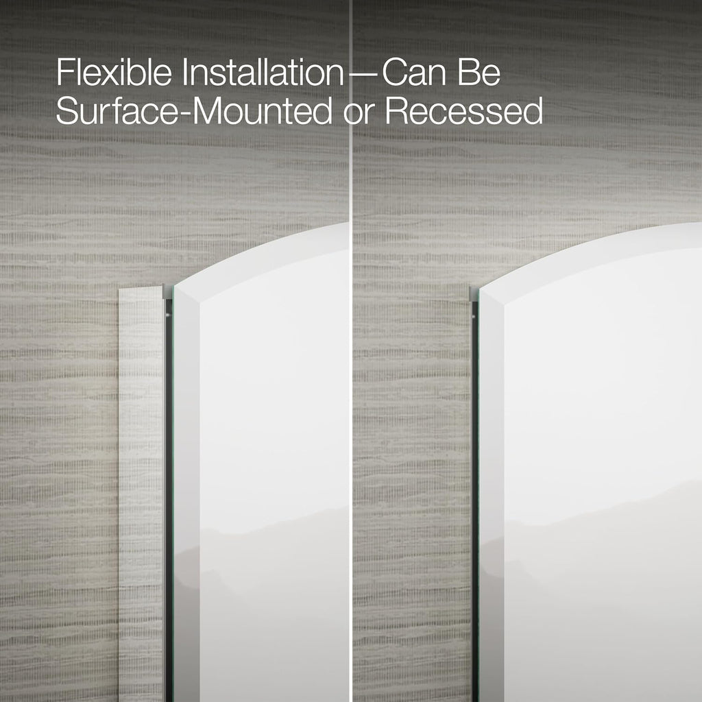 Archer 20" W 31" H Single-Door Bathroom Medicine Cabinet w Mirror | 3073-NA, Recessed or Surface Mount Bathroom Wall