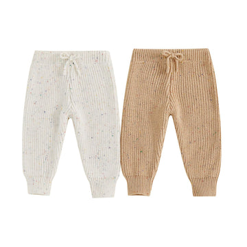Infant Baby Boy Girl Knit Leggings Cotton Knitted Solid Pants Tights Trousers 2 Pack Toddler Fall Winter Clothes
