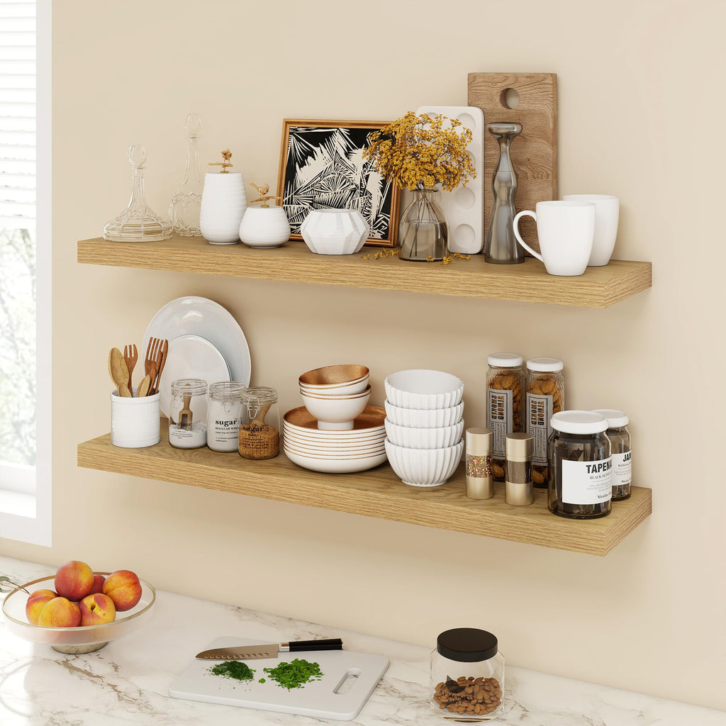40 Inch Floating Shelves, 9.3" Deep Floating Shelf Wall Mounted, 40" Wall Shelves, Rustic Deep Bookshelf, Large